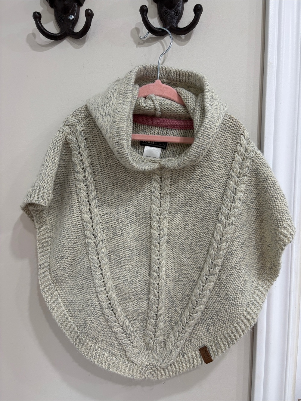 Roots Kids Cable Knit Animal Hood Poncho 3–5Y